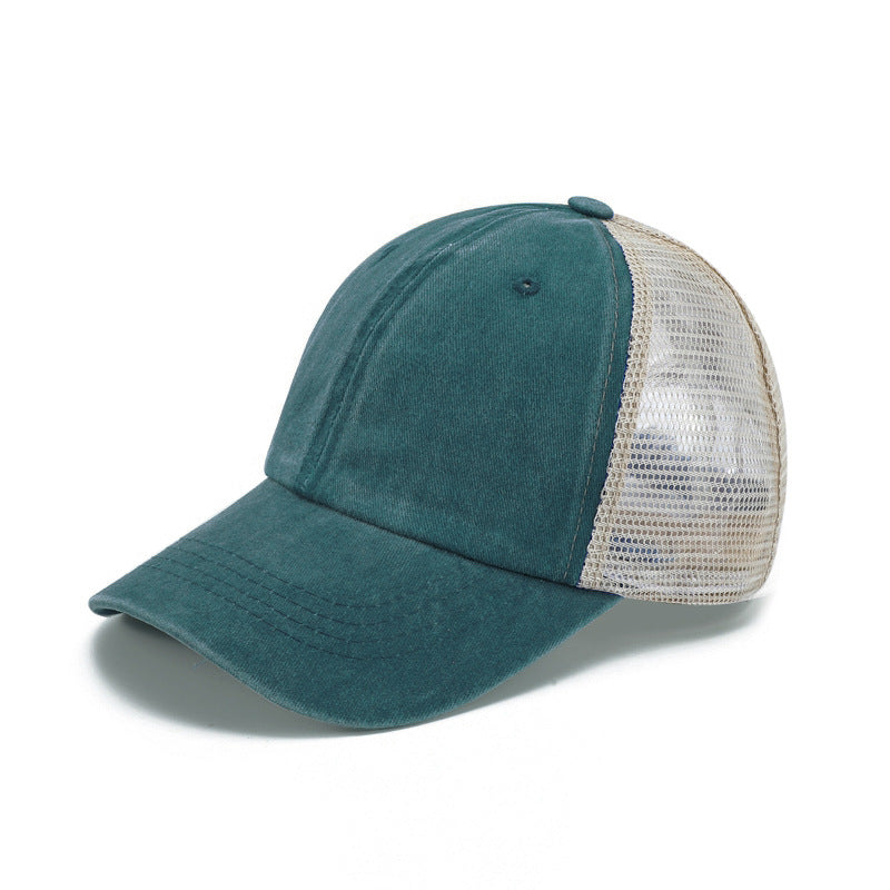 Washed cotton hat embroidery logo Europe and America old wholesale soft top cap retro light board baseball cap
