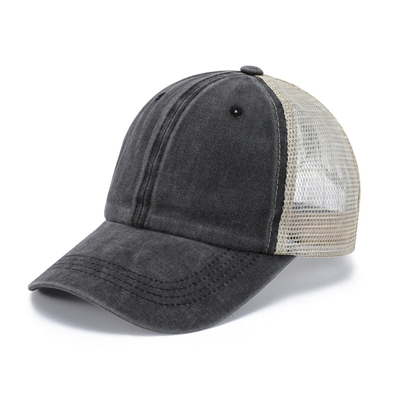 Washed cotton hat embroidery logo Europe and America old wholesale soft top cap retro light board baseball cap