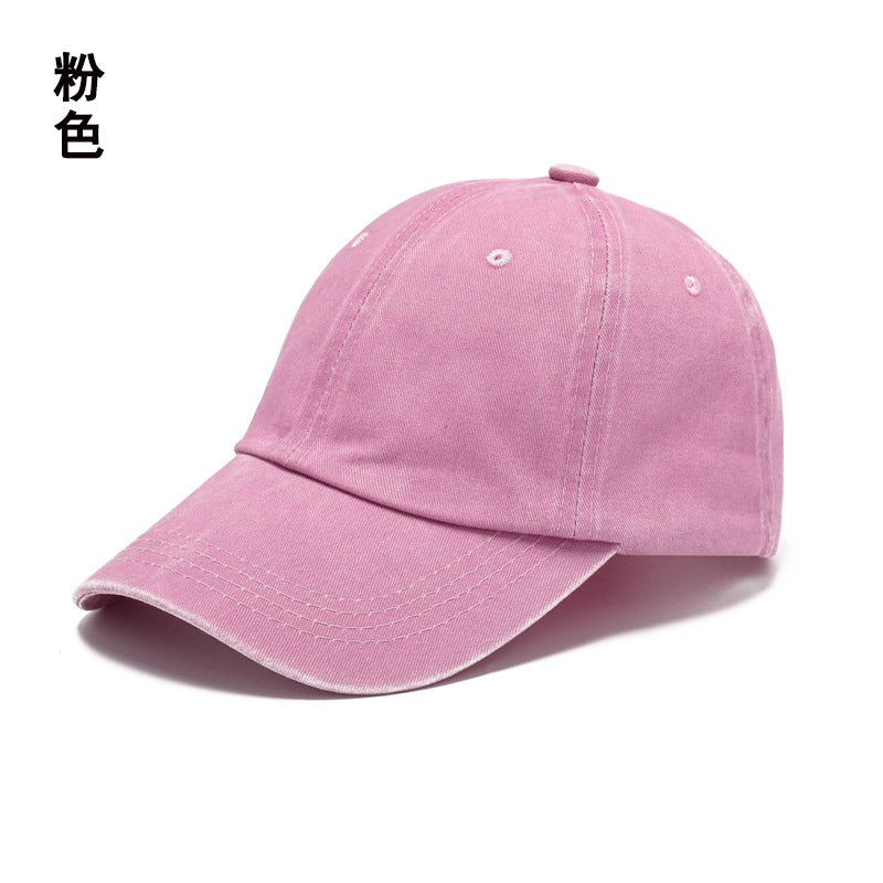 Washed cotton hat embroidery logo Europe and America old wholesale soft top cap retro light board baseball cap