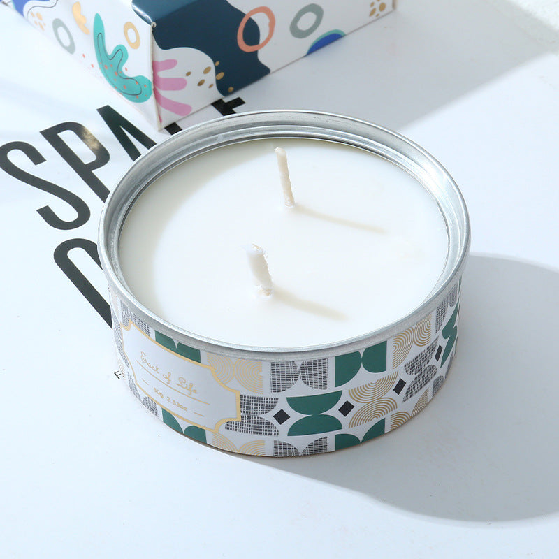 Tinplate can scented candle fragrance soybean wax souvenir creative home aromatherapy