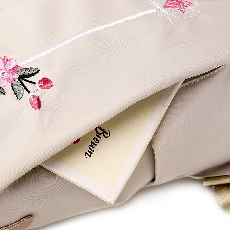 2024 new backpack flower embroidery literary national style women's Oxford backpack large capacity simple fashion women's bag