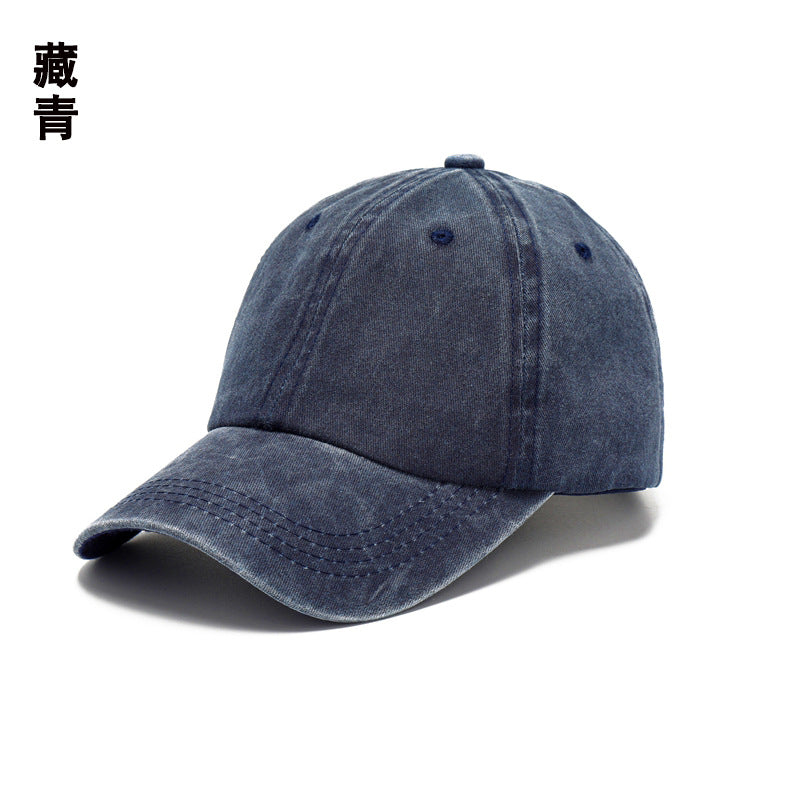 Washed cotton hat embroidery logo Europe and America old wholesale soft top cap retro light board baseball cap