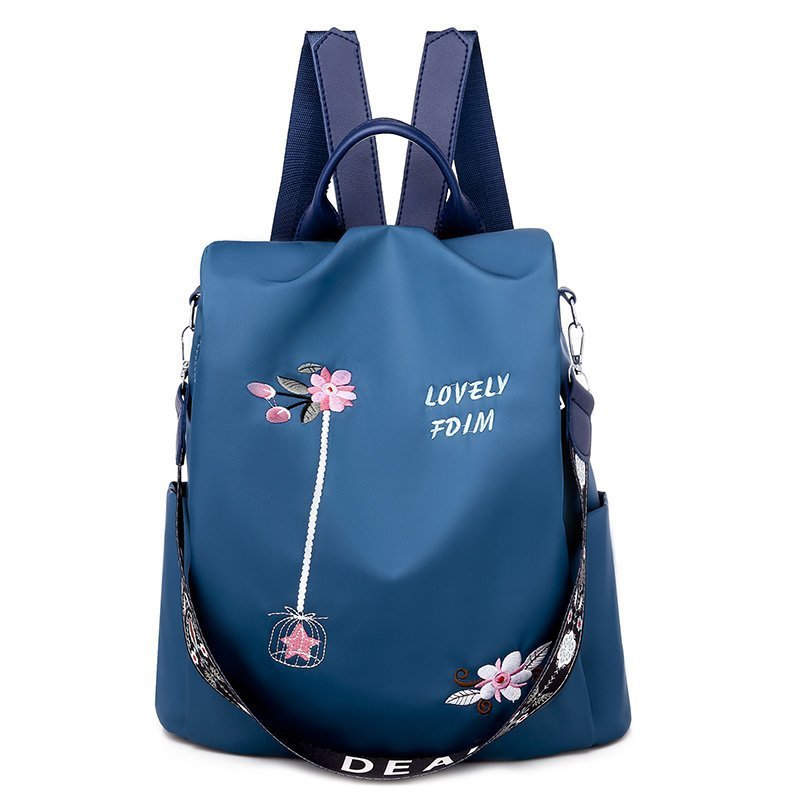 2024 new backpack flower embroidery literary national style women's Oxford backpack large capacity simple fashion women's bag