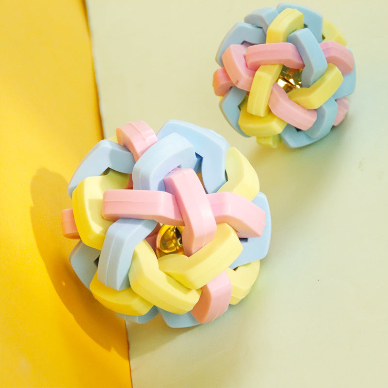 Dog Toys Colored Bell Balls Grinding Tooth Resistant Pet Toys Small and Medium Teddy Self-Hi Bored Dog Toys