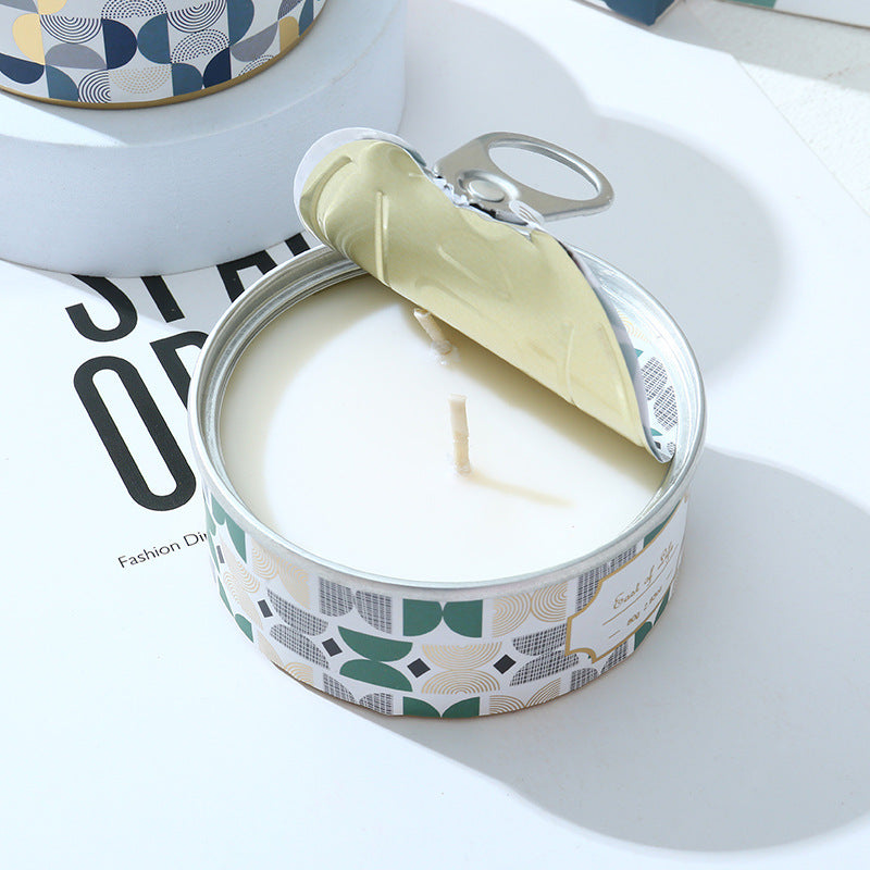 Tinplate can scented candle fragrance soybean wax souvenir creative home aromatherapy