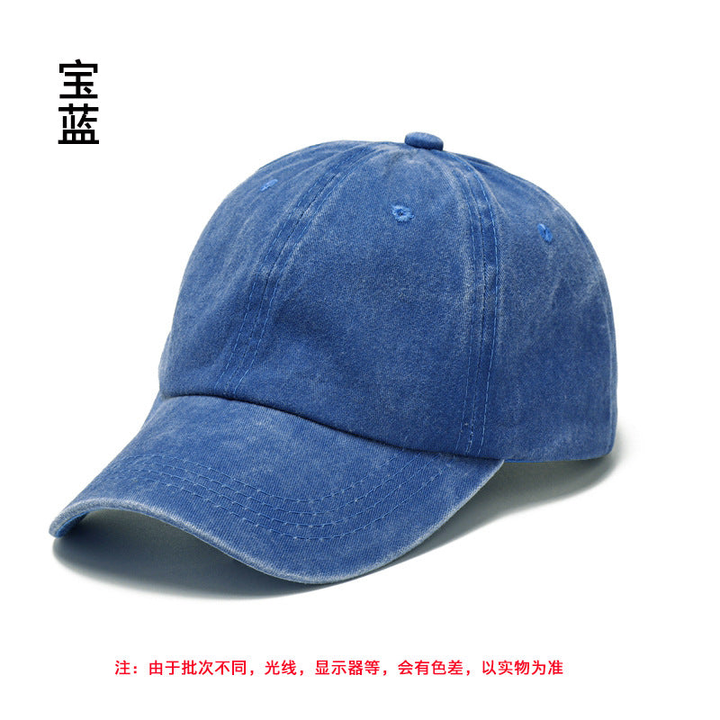 Washed cotton hat embroidery logo Europe and America old wholesale soft top cap retro light board baseball cap