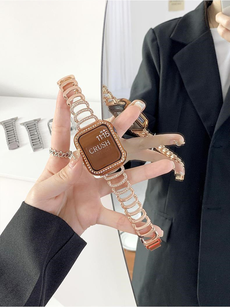 Applicable to Apple Watch band apple watch3/4/5/6/7/8 generation metal fashion simple niche strap