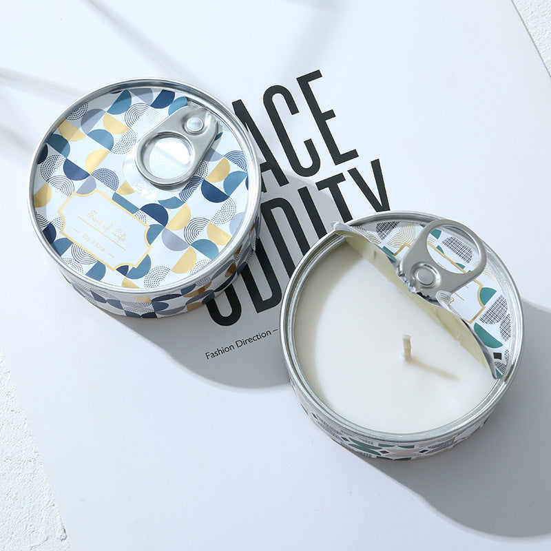 Tinplate can scented candle fragrance soybean wax souvenir creative home aromatherapy