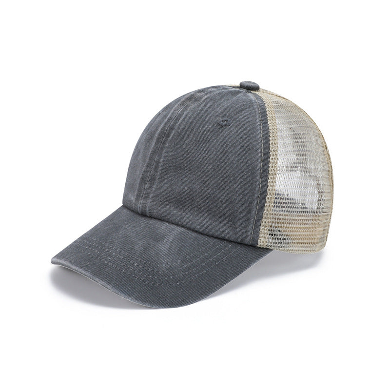 Washed cotton hat embroidery logo Europe and America old wholesale soft top cap retro light board baseball cap
