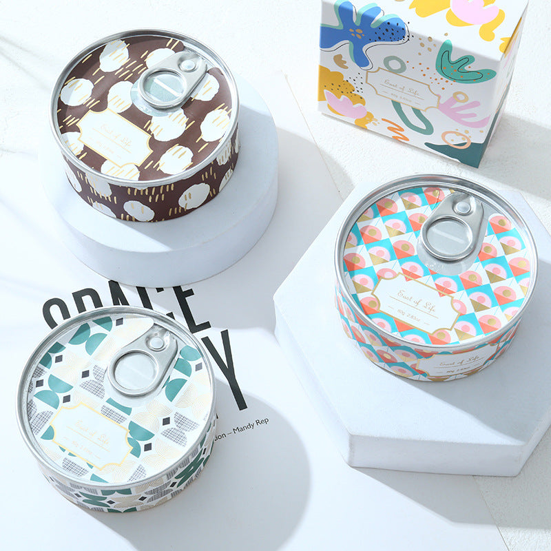 Tinplate can scented candle fragrance soybean wax souvenir creative home aromatherapy