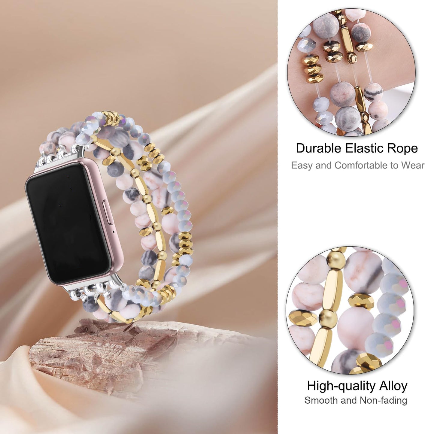 Women's Fashion Crystal Bracelet Compatible with Apple Watch Series 9/8/7/SE/6/5/4 – Handmade Jewelry Bangle