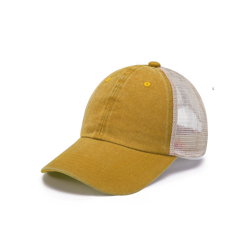 Washed cotton hat embroidery logo Europe and America old wholesale soft top cap retro light board baseball cap