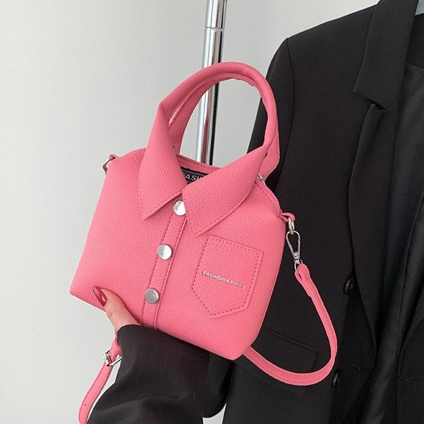 Personalized women's bags, handbags, new fashion, foreign style, high-end texture, contrasting colors, casual shoulder messenger bags.