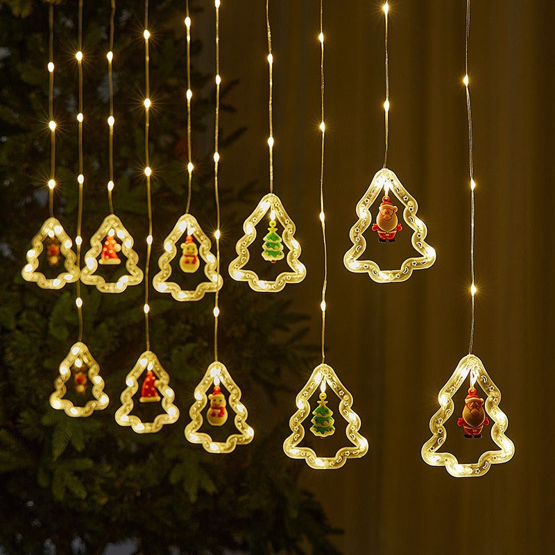 LED lights Christmas decorative lights Curtain lights Cartoon Santa lights String Room layout Window lights