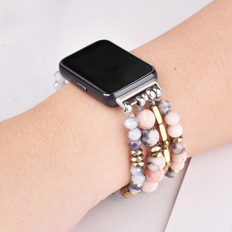 Women's Fashion Crystal Bracelet Compatible with Apple Watch Series 9/8/7/SE/6/5/4 – Handmade Jewelry Bangle