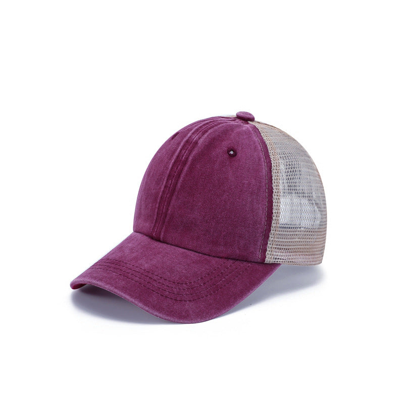 Washed cotton hat embroidery logo Europe and America old wholesale soft top cap retro light board baseball cap