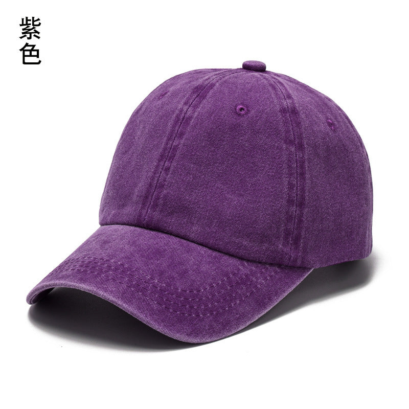 Washed cotton hat embroidery logo Europe and America old wholesale soft top cap retro light board baseball cap