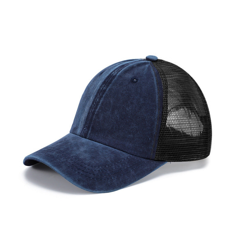 Washed cotton hat embroidery logo Europe and America old wholesale soft top cap retro light board baseball cap