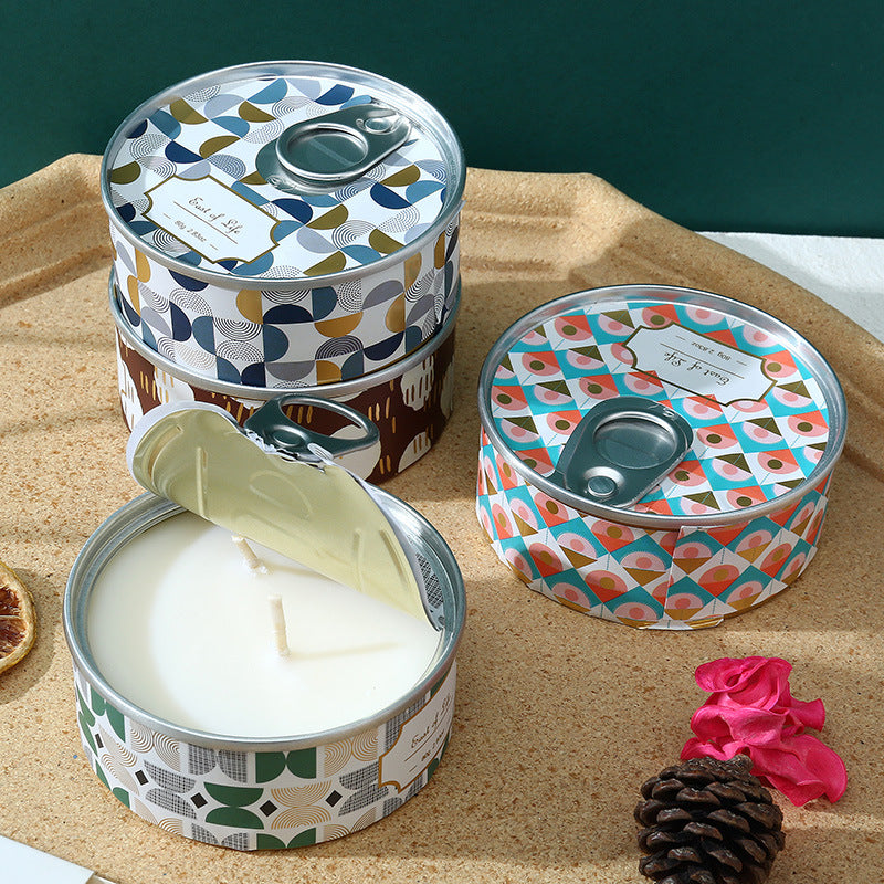 Tinplate can scented candle fragrance soybean wax souvenir creative home aromatherapy