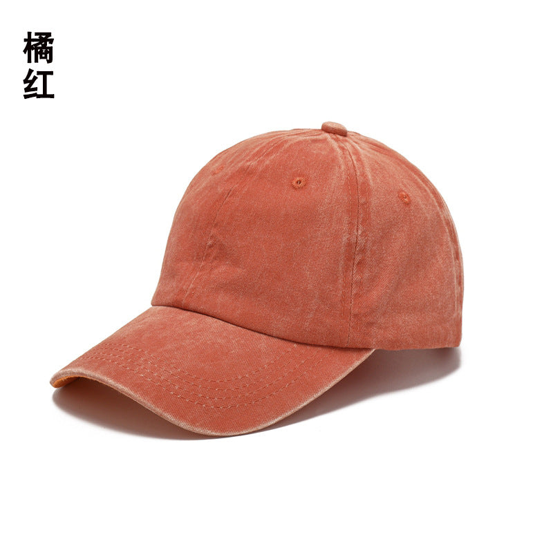 Washed cotton hat embroidery logo Europe and America old wholesale soft top cap retro light board baseball cap