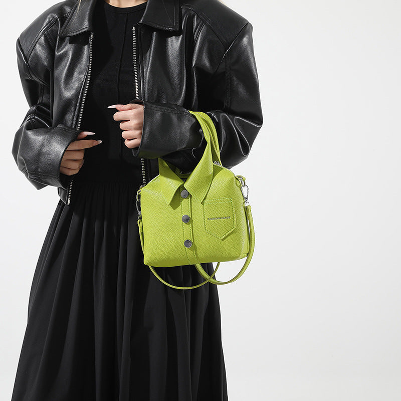 Personalized women's bags, handbags, new fashion, foreign style, high-end texture, contrasting colors, casual shoulder messenger bags.