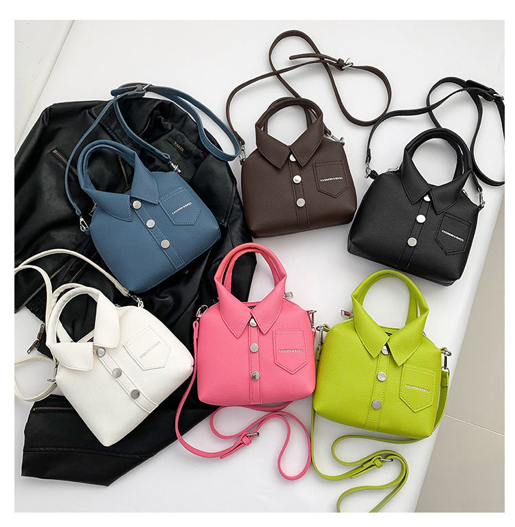 Personalized women's bags, handbags, new fashion, foreign style, high-end texture, contrasting colors, casual shoulder messenger bags.
