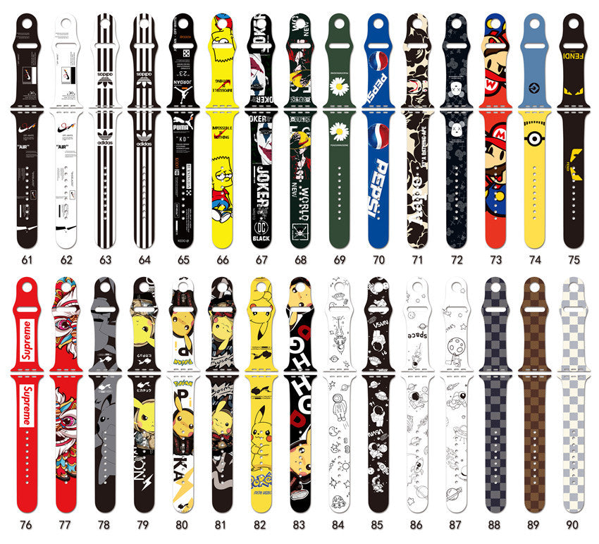 For Apple Strap Applewatch Silicone Strap iwatch7 Watch Strap Marble Printing
