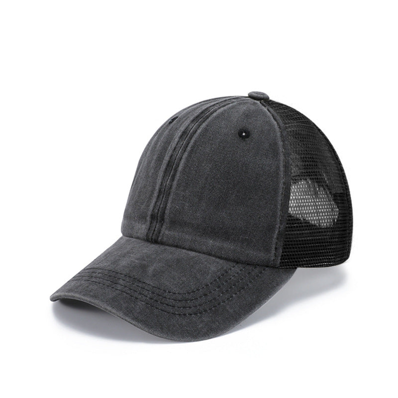 Washed cotton hat embroidery logo Europe and America old wholesale soft top cap retro light board baseball cap