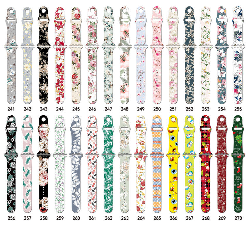 For Apple Strap Applewatch Silicone Strap iwatch7 Watch Strap Marble Printing