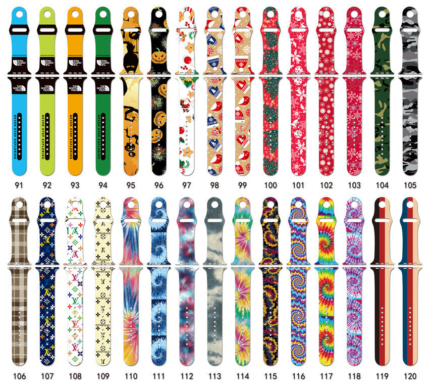 For Apple Strap Applewatch Silicone Strap iwatch7 Watch Strap Marble Printing