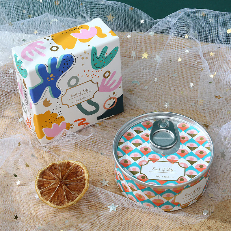 Tinplate can scented candle fragrance soybean wax souvenir creative home aromatherapy