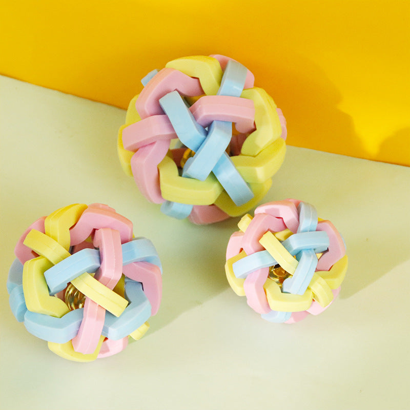 Dog Toys Colored Bell Balls Grinding Tooth Resistant Pet Toys Small and Medium Teddy Self-Hi Bored Dog Toys