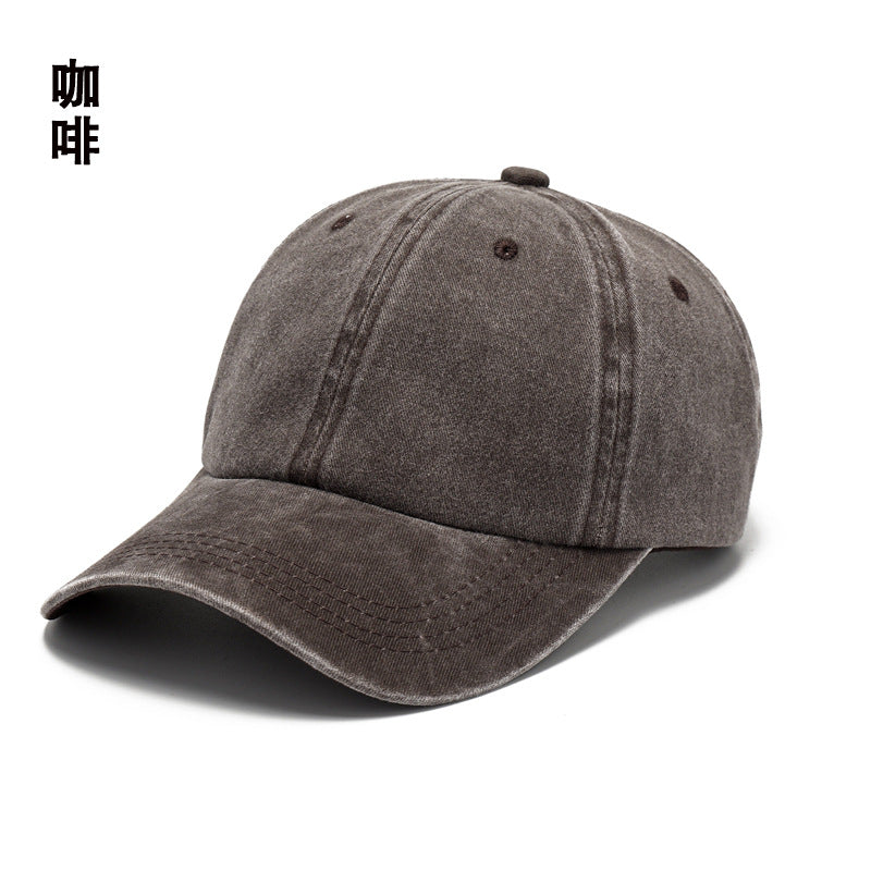 Washed cotton hat embroidery logo Europe and America old wholesale soft top cap retro light board baseball cap