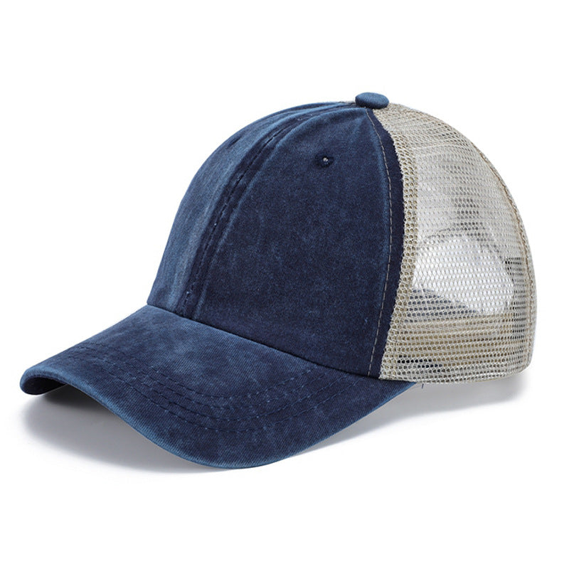 Washed cotton hat embroidery logo Europe and America old wholesale soft top cap retro light board baseball cap