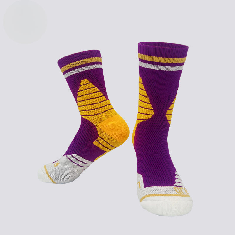 Men's socks sports thickened shock absorption professional actual combat deodorant breathable non-slip wear-resistant contrasting color elite basketball socks