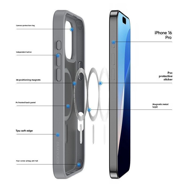 Applicable to iPhone16 magnetic mobile phone case wholesale simple skin feeling Apple all-inclusive protective case transparent back case