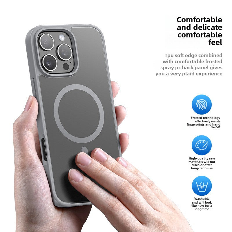 Applicable to iPhone16 magnetic mobile phone case wholesale simple skin feeling Apple all-inclusive protective case transparent back case