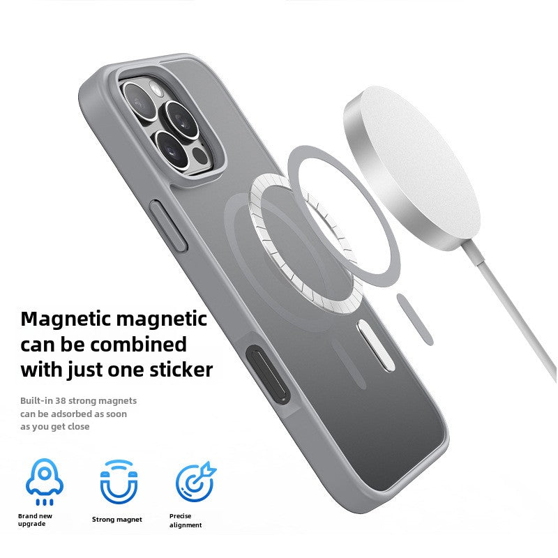 Applicable to iPhone16 magnetic mobile phone case wholesale simple skin feeling Apple all-inclusive protective case transparent back case