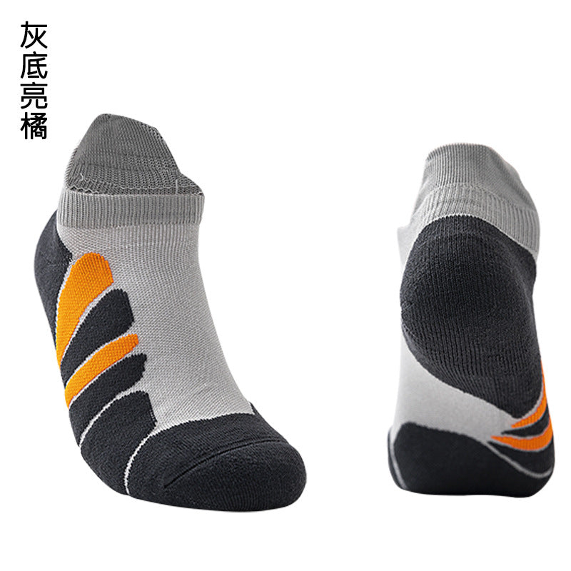 Spring and summer new boat socks men, short towel bottom outdoor sports socks sweat-absorbing basketball socks, running fitness socks men