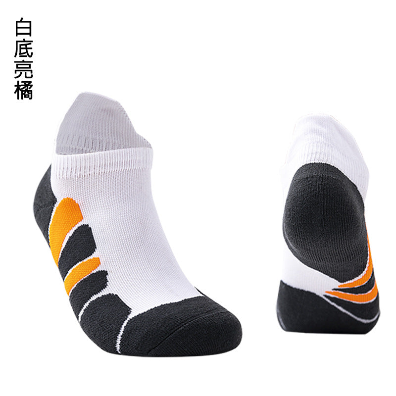 Spring and summer new boat socks men, short towel bottom outdoor sports socks sweat-absorbing basketball socks, running fitness socks men