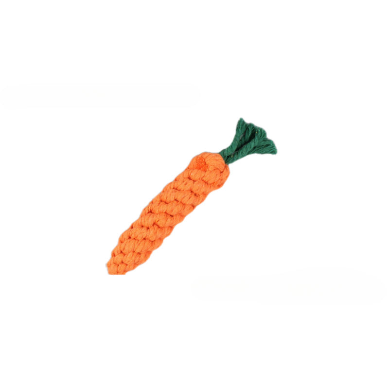 Carrot dog toy biting rope grinding teeth pet toy weaving rope knot toy dog biting rope toy dog toy