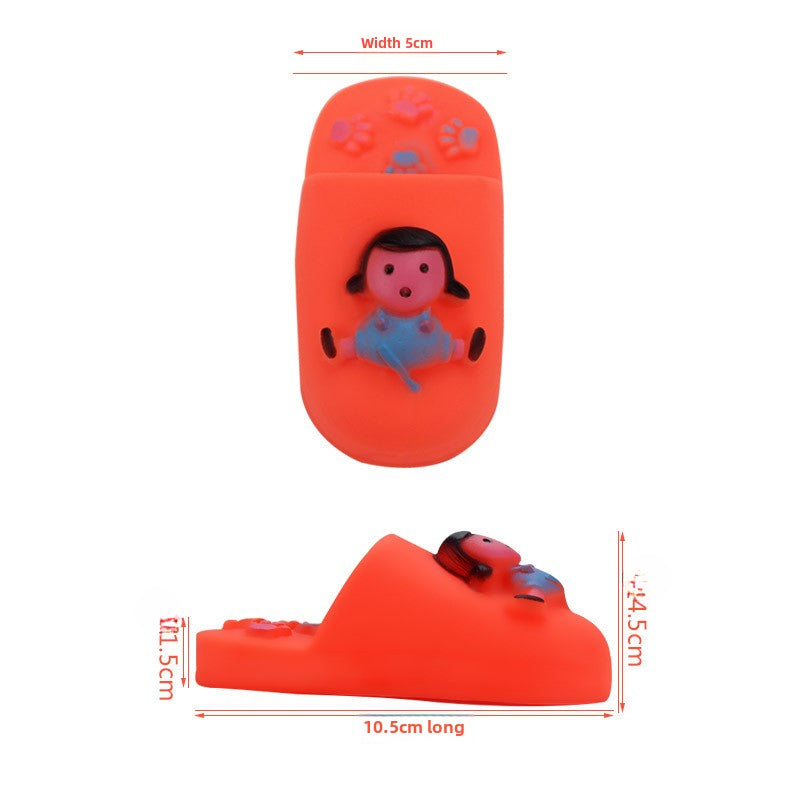 Pet Products Sound Interactive Little Girl Slippers Cat Dog Toys Vinyl Dog Grinding Teeth Bite-resistant Pet Toys