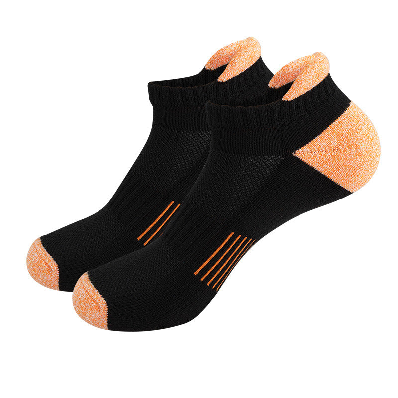 Badminton short tube women's sports socks sweat-absorbing breathable thickened towel bottom outdoor running cotton boat socks