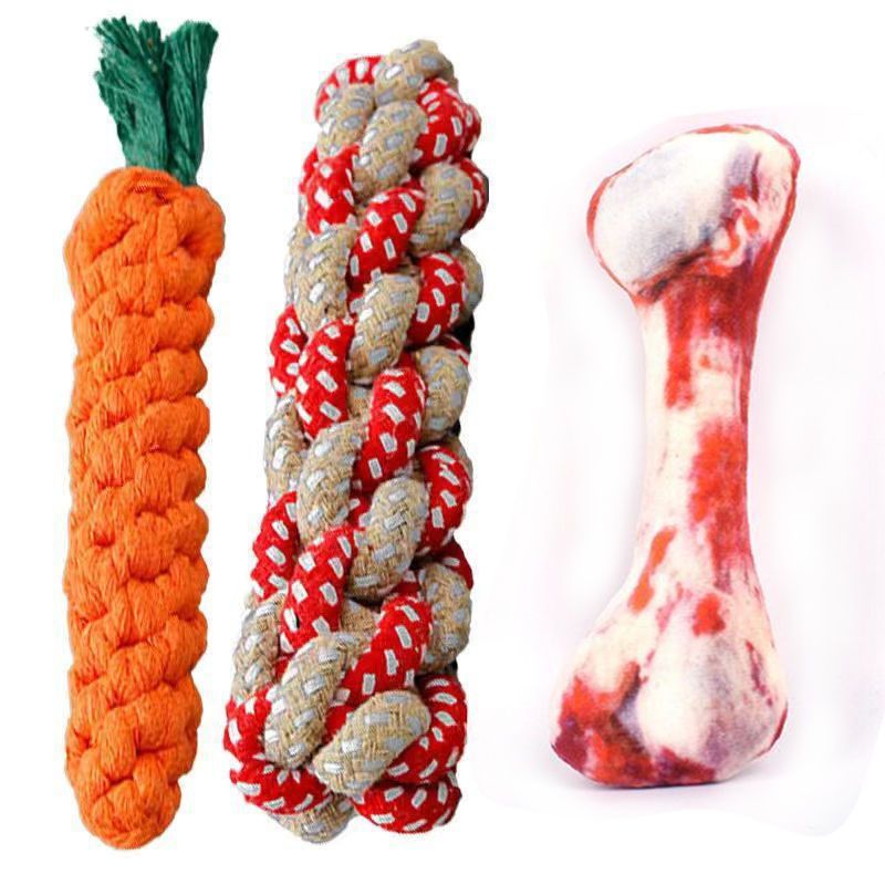 Dog Toy Grinding Teeth Bite-resistant Screaming Chicken Bigbear Small Dog Teddy Pomeranian Puppy Pet Anxiety Hemp Rope