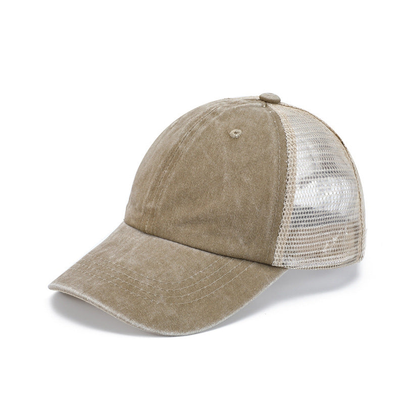 Washed cotton hat embroidery logo Europe and America old wholesale soft top cap retro light board baseball cap