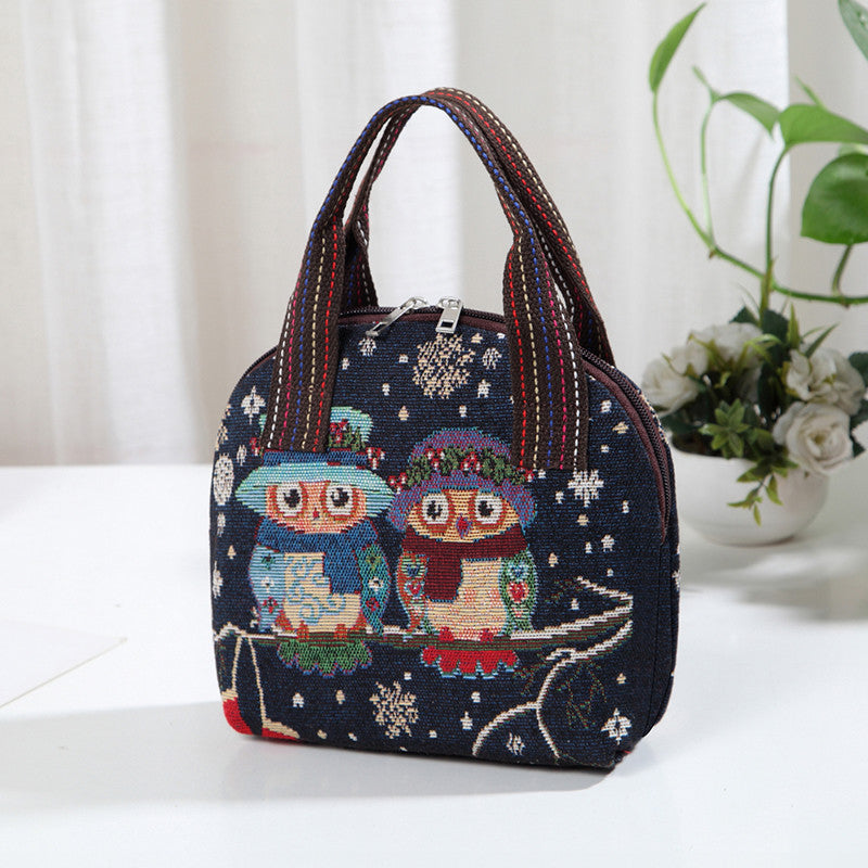 Handbag bag women's new bag women's bag going out to work to buy vegetables Mommy bag woven ethnic style mobile phone small cloth bag