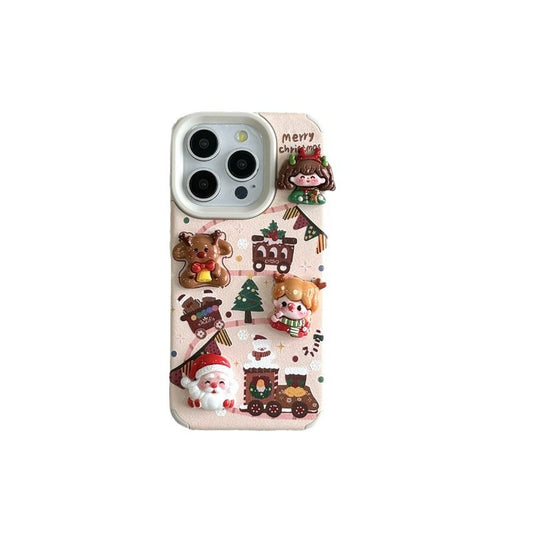 Fun cute three-dimensional Christmas tree snowman for iPhone phone case female