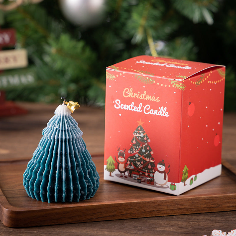 Creative DIY Christmas tree scented candle ornament with hand gift scented wholesale Christmas modeling candle