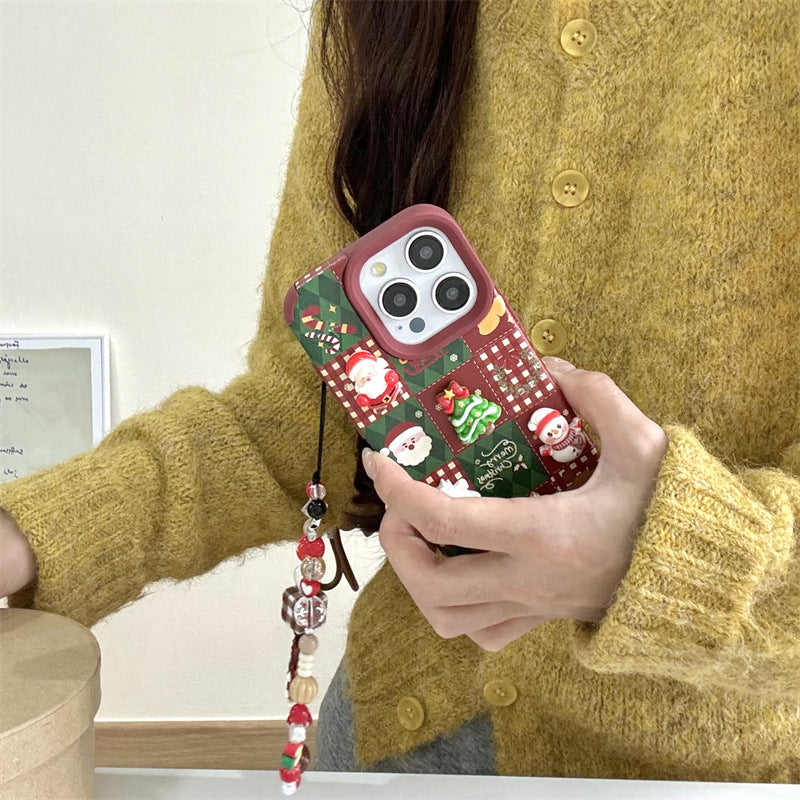 Fun cute three-dimensional Christmas tree snowman for iPhone phone case female