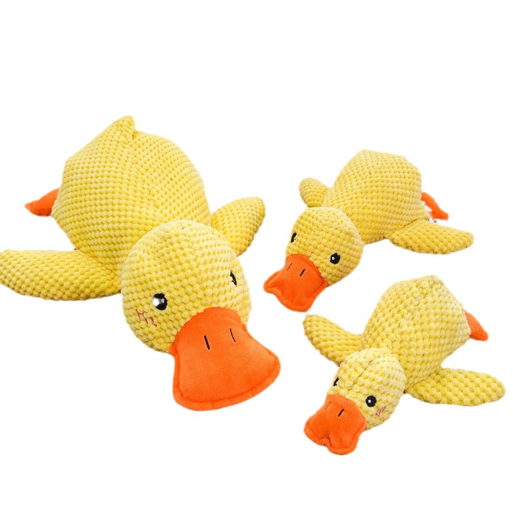 Cat Yellow Duck Dog Toy Plush Resistant Grinding Teeth Sound Answering Artifact Golden Retriever Corgi Pet Products